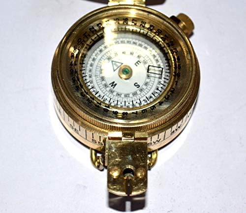 Vintage Stari stil Vojni kompas Nautički džep sjajan mesing briss britanska prizmatična kompas / 3 inča