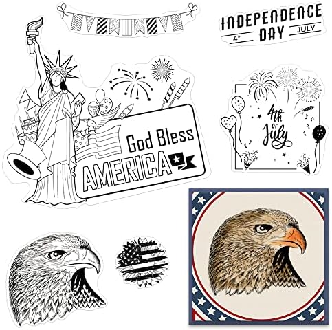 4. jula Dan nezavisnosti Jasni markice za izradu kartica i dnevnik, Amerika zastava Silikonske marke balona