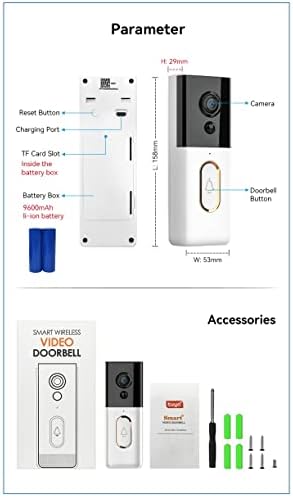 KFJBX tuya 1080p video kamera za zvono na vratima Smart Home vrata Bell Kamera vanjski Mini Video interfon